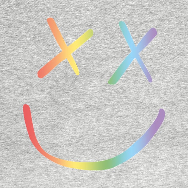 Rainbow Smiley Louis Tomlinson black background by lashton9173